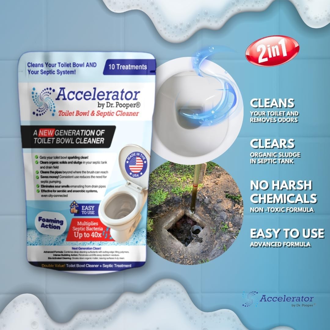 Drain Field Cleaner Tablets by Dr Pooper Clears Septic Tanks Drain Fields Tough