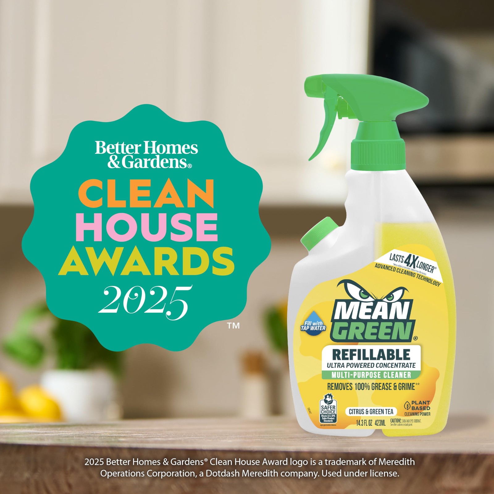 Refillable Ultra Powered Multi-Purpose Cleaner Concentrate, Citrus & Green Te…