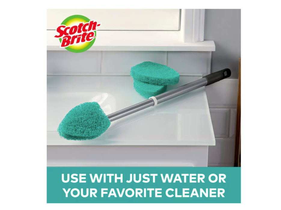 Scotch-Brite Shower Scrubber Poly Fiber Stiff Tile Grout Brush Tub Bathroom New
