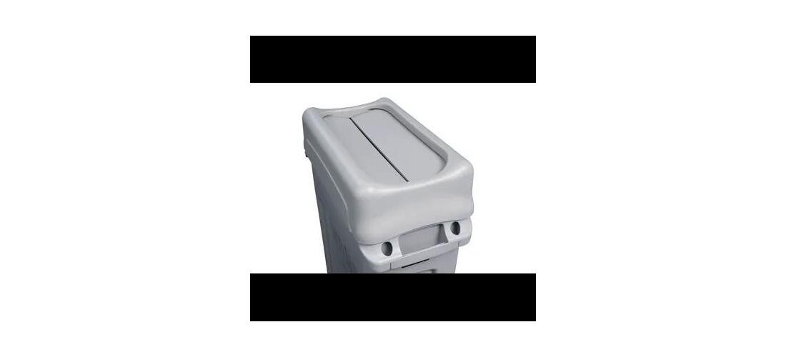 Slim Jim Swing Lid 20.47X11.34X5.08 IN Gray Rectangle Resin Slim