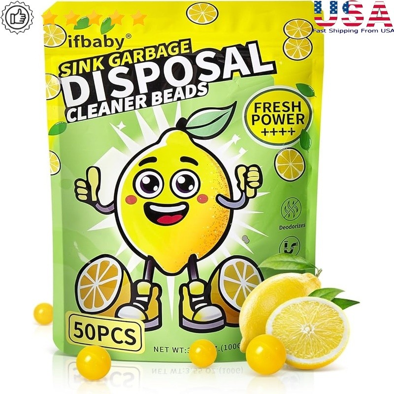 Garbage Disposal Cleaner Capsules Lemon Deodorizer Safe Natural Kitchen Sink New