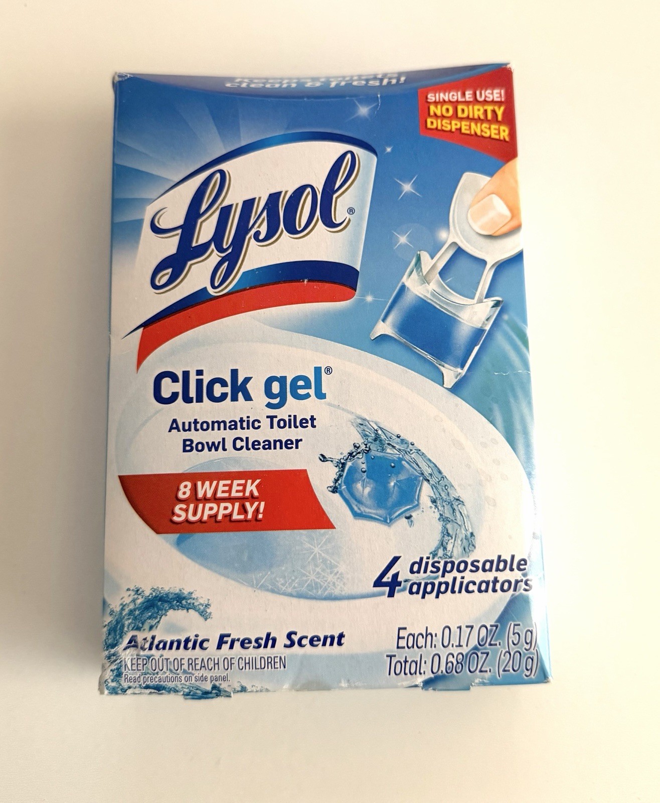 LYSOL Toilet Bowl Cleaner Click Gel Atlantic Fresh Scent 4-pack 8 Wk Supply NIB