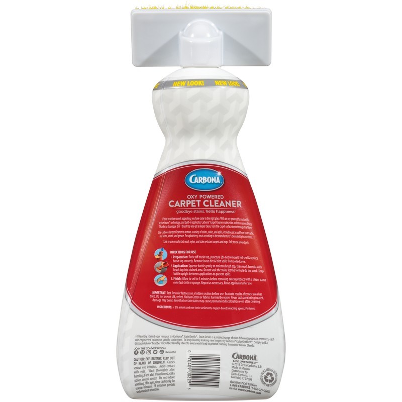 2pk~ Carbona 2 in 1 Oxy Powered Liquid Carpet Cleaner w/ Brush Pet Stains 27.5oz