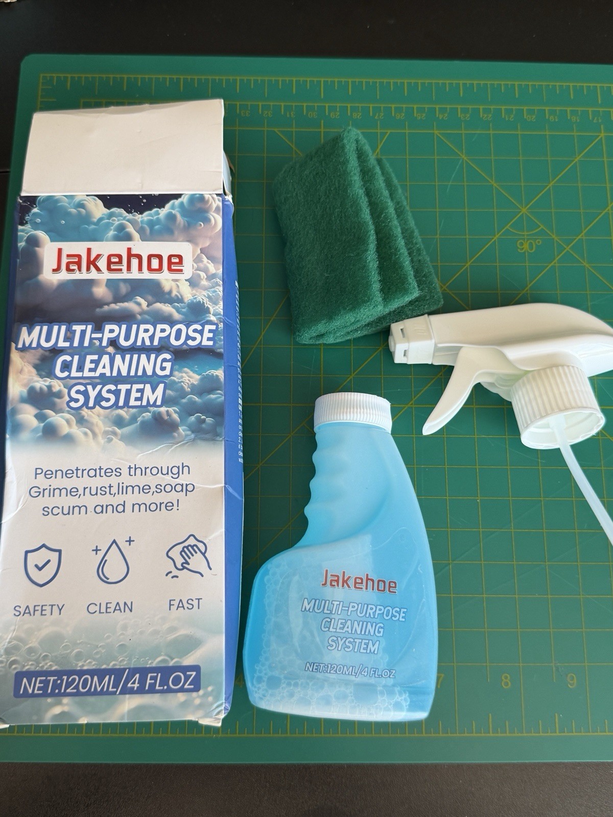 Jakehoe Multi-Purpose Multi-Surface Cleaner Spray 4 fl oz w/ Trigger & Sponge