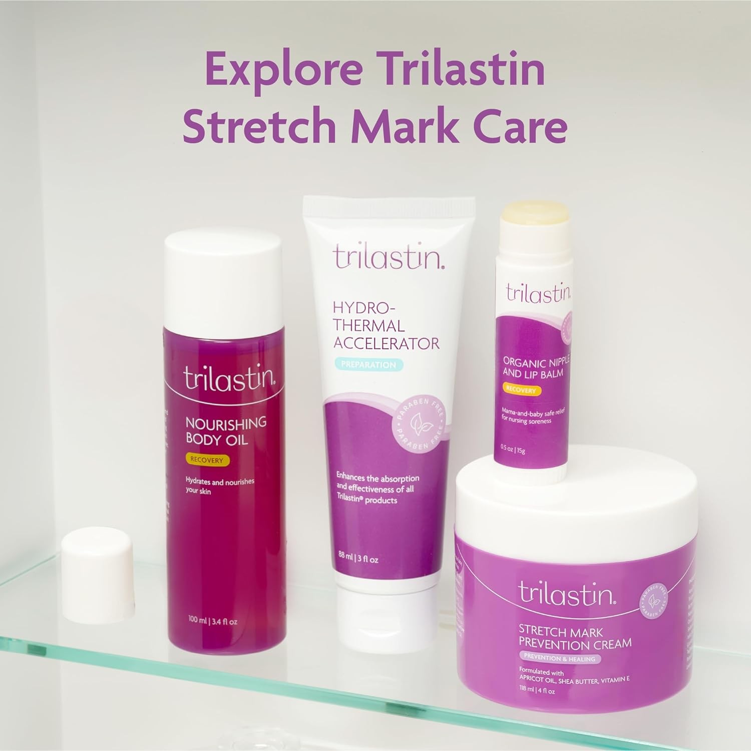 TriLASTIN Stretch Mark Cream ?C Collagen & Elastin Support Body Cream with Niac