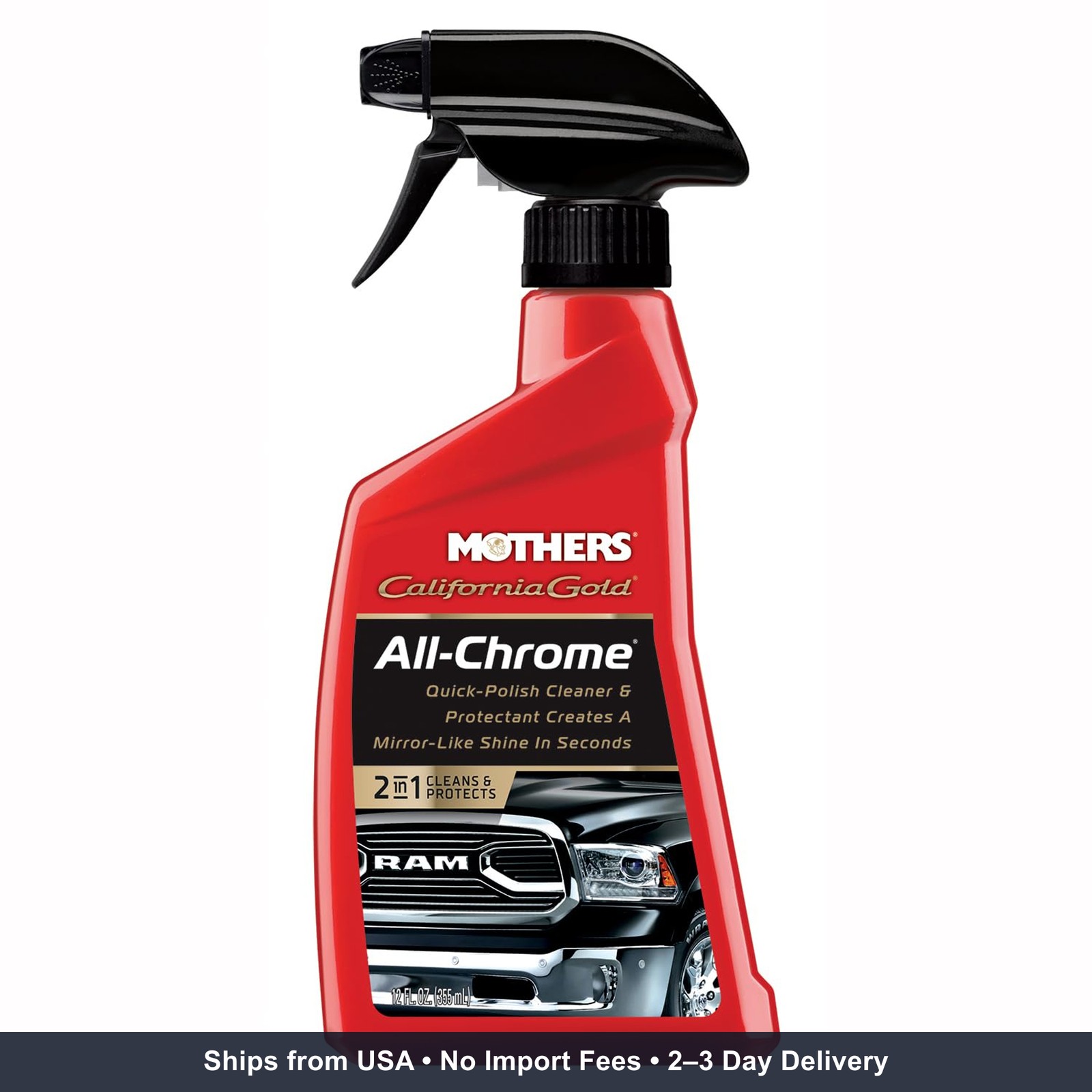 Mothers California Gold All-Chrome, 12 oz. (05222) | Cleans & Polishes Chrome, P