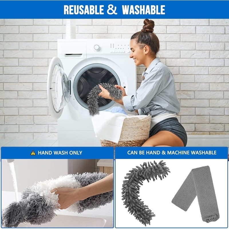 Telescoping Microfiber Duster Kit 5-Pack Bendable High Reach Cleaning Tool Home