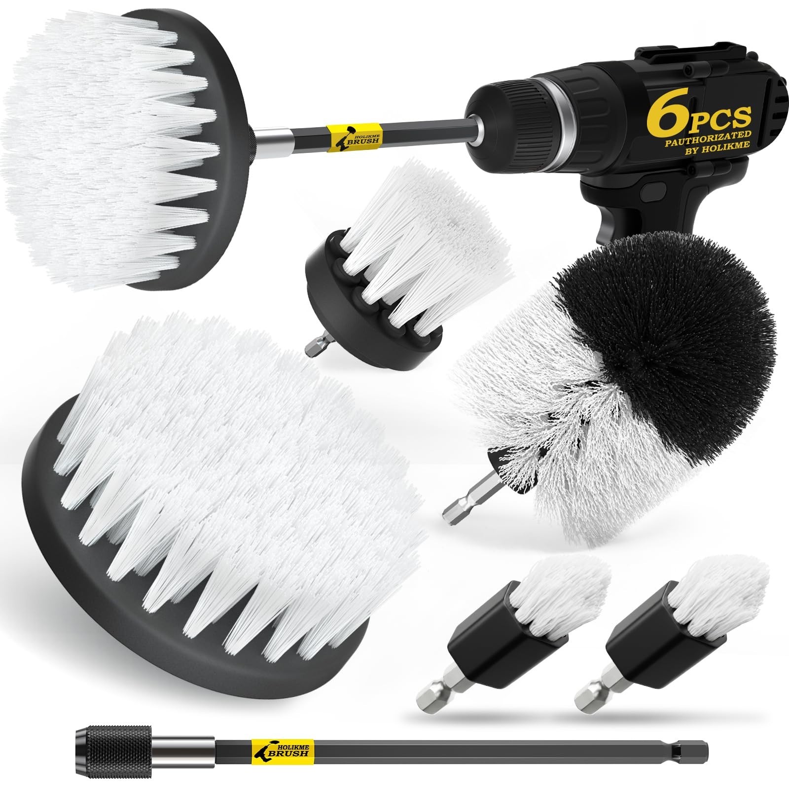 Drill Brush Cleaning Set – 5 Pack Soft Bristle Brushes – Multi-Surface Cleaning