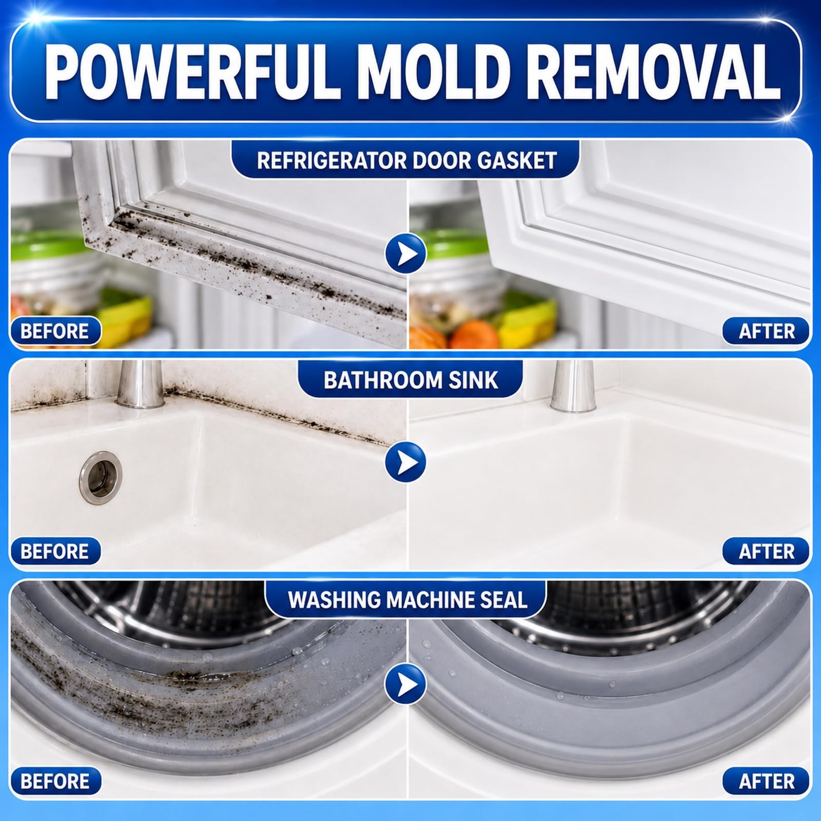 Mold Stain Remover Gel, 8 Fl Oz Heavy-Duty Thick Gel Formula for Washing Mach…