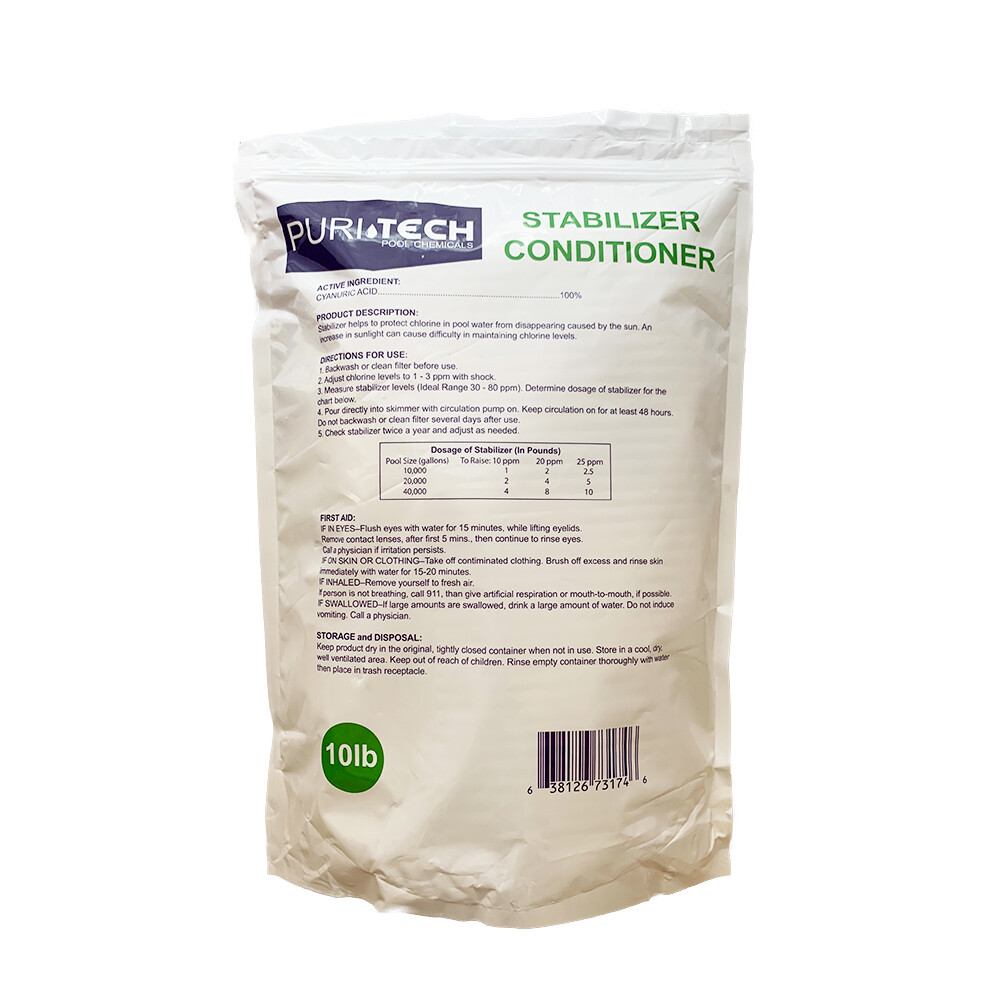 Puri Tech Chemical 10 lb Alkalinity Increaser & 10 lb Stabilizer Conditioner Kit