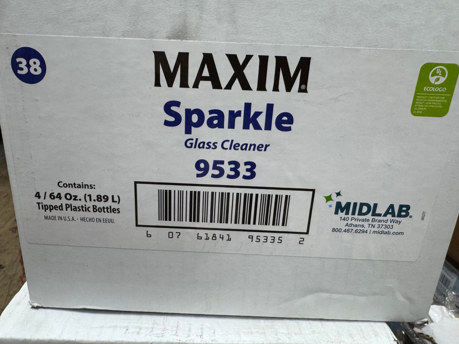 4/64oz Maxim Sparkle Glass Cleaner 38 CMS Concentrate 9533 Makes up to 64 Gallon
