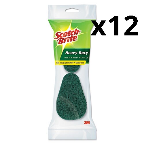 Refill Sponge Heads for Heavy-Duty Dishwand, 2/Pack, Pack of 12