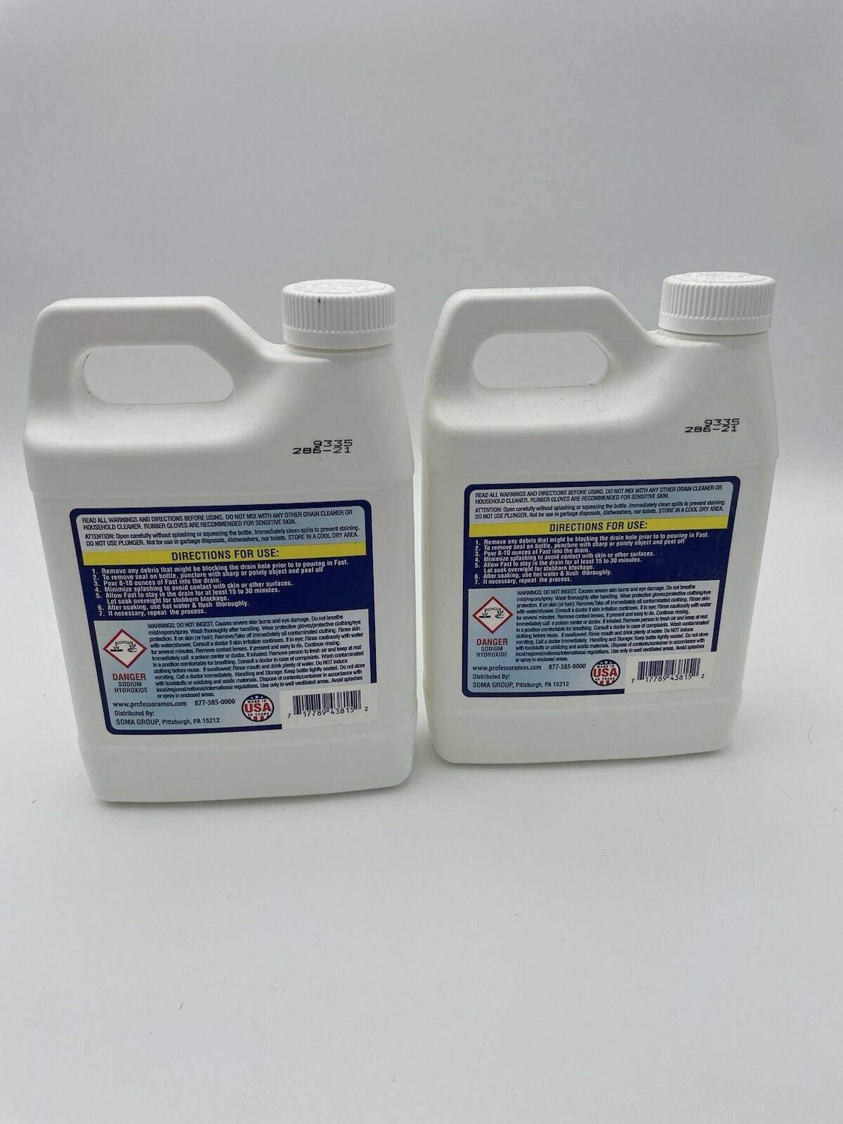 Lot Of 2-Professor Amos Super Fast Drain Cleaner w/ Accelerated Formula 32 oz.