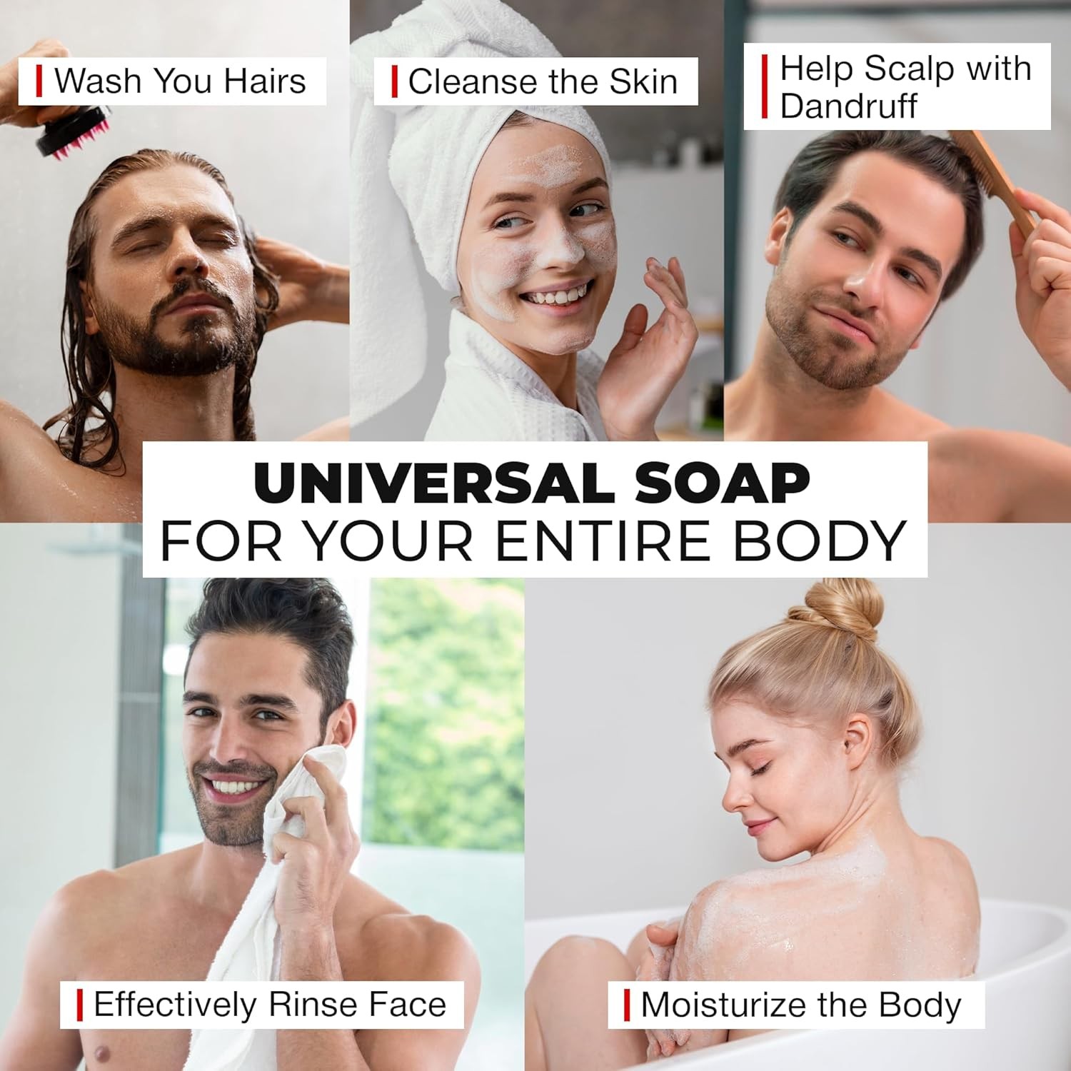 4-in-1 Charcoal Soap Bar (4 oz) – Bar Soap for Men – Beard Wash, Shampoo, Body