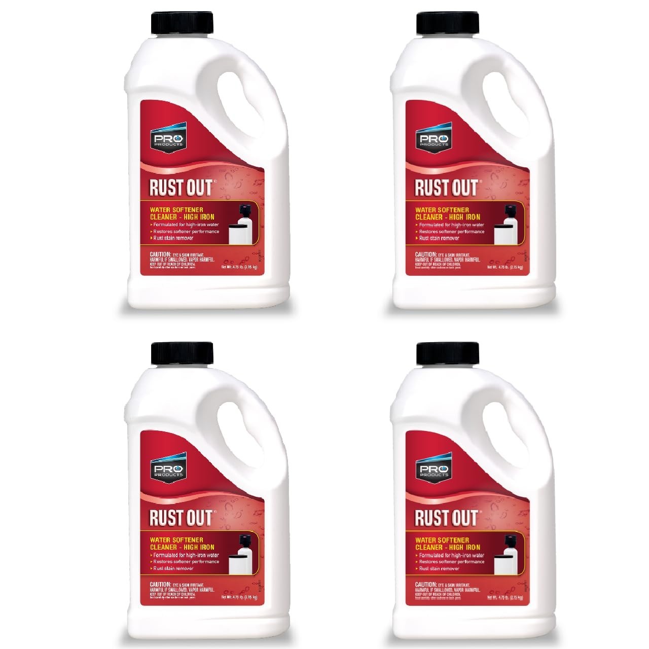 Water Softener Cleaner & Iron Remover – 4.75 lb Bottle, 4 Pack – Rust Removal So
