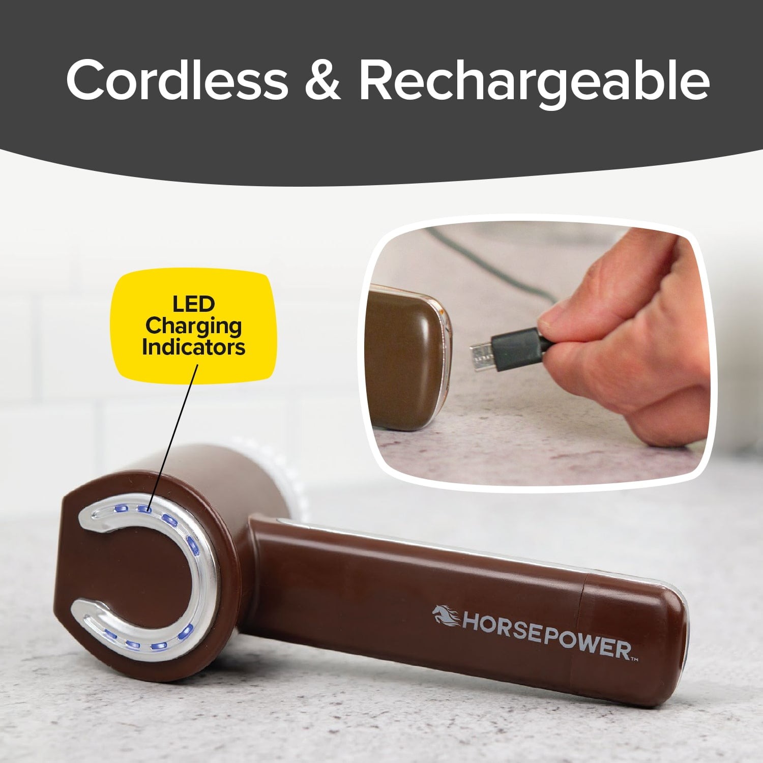 Horsepower 350 RPM Electric Scrubber, 5 Heads Waterproof Rechargeable