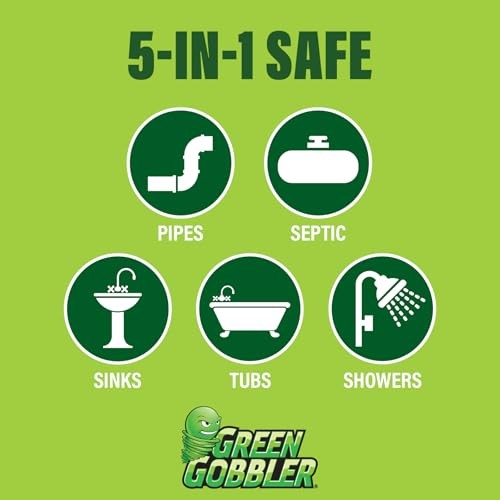 Green Gobbler Ultra Concentrated Drain Clog Remover, Hair & Soap Dissolver, 2 Pa