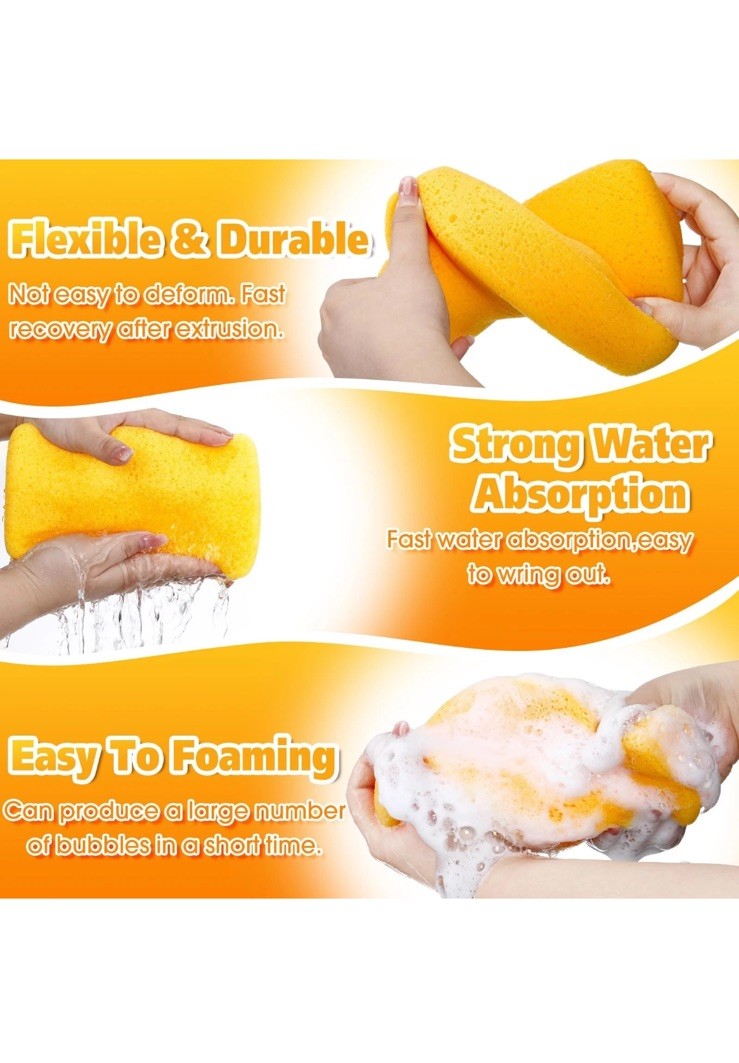 Tioncy 6 Pcs Large Foam Sponges 7.5 x 5.5 x 1.9 Inch Grouting Car Wash