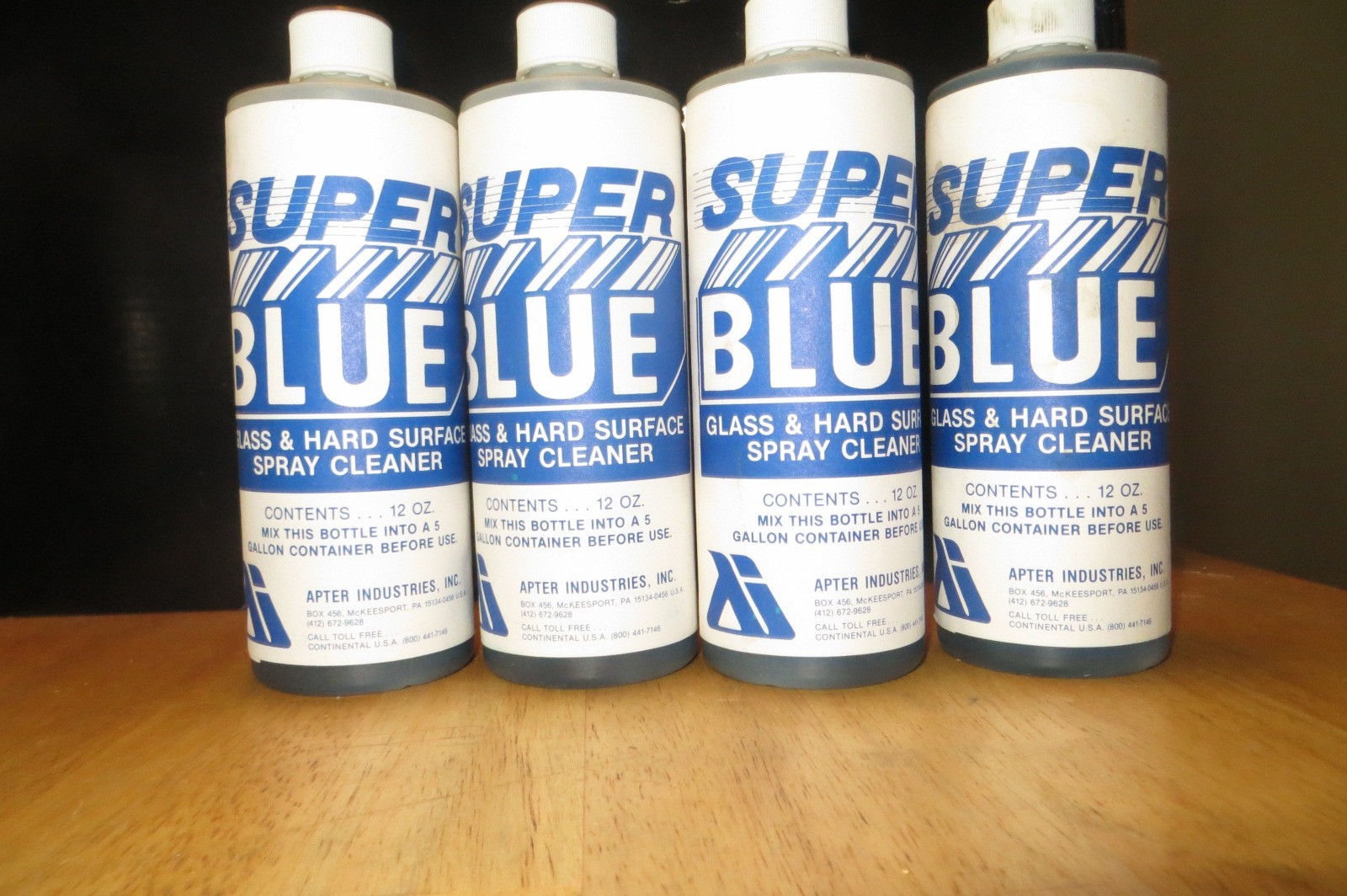 Set of 4 Super Blue Glass and Hard Surface Cleaner Concentrate -Makes 20 Gallons