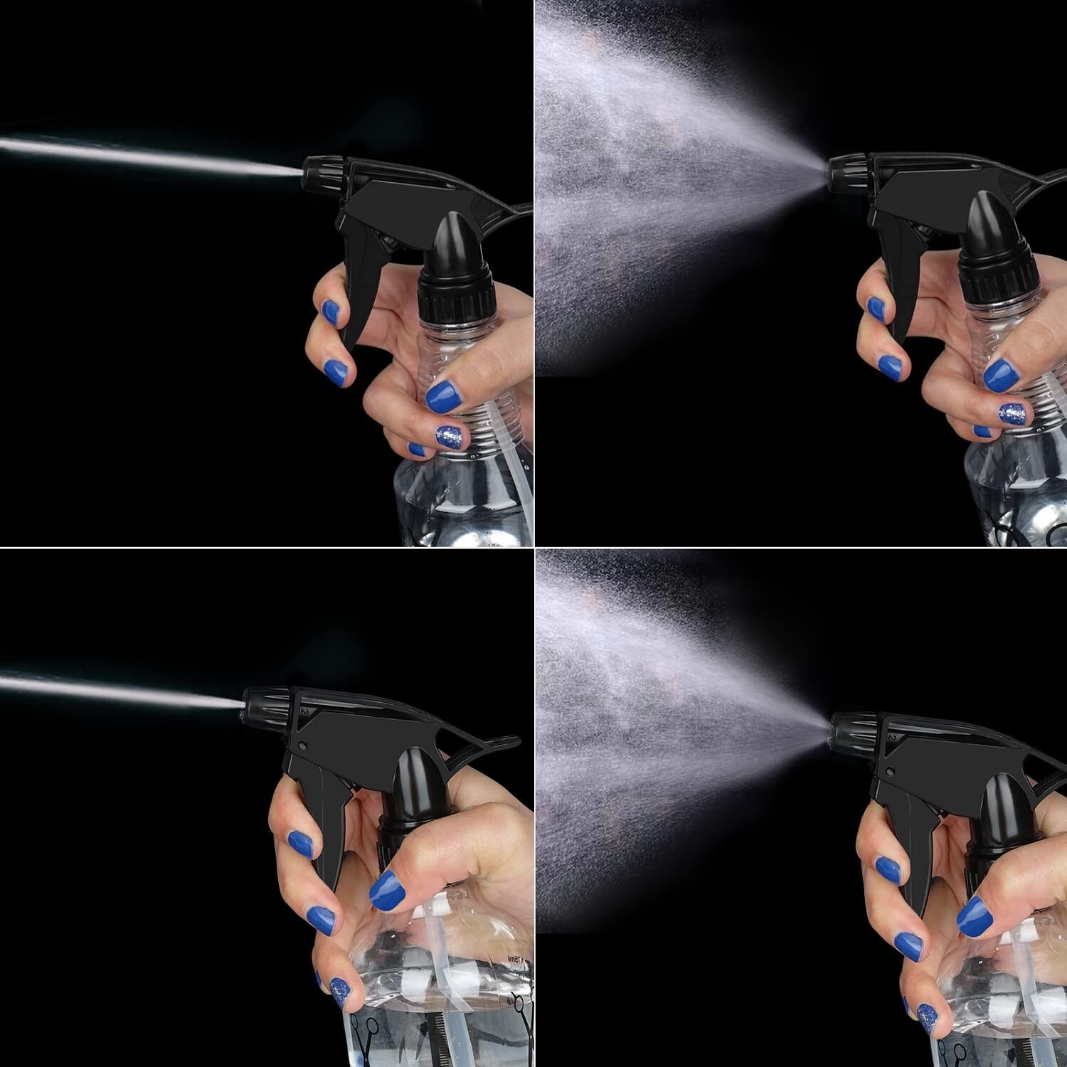 Spray Bottle, 250ml & 500ml Adjustable Spray Storage Container for Hair, Plant