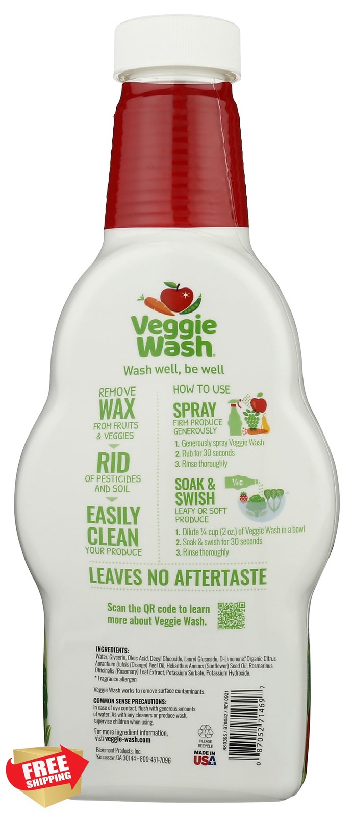 Veggie Wash Fruit Vegetable Wash 32oz