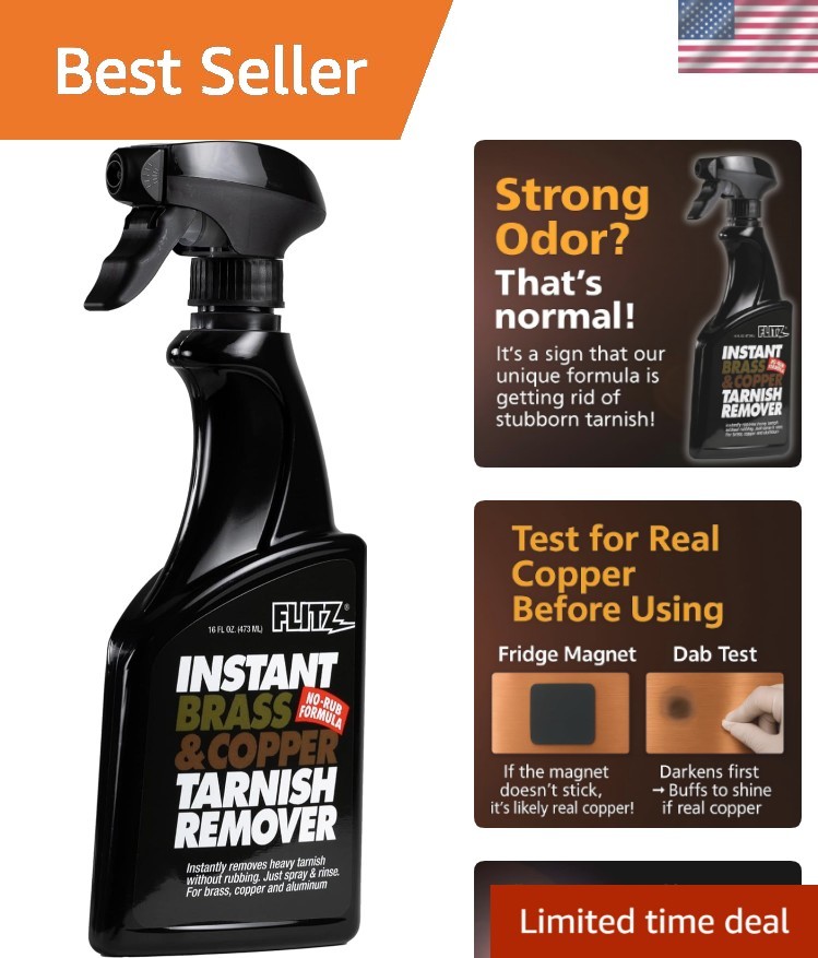 Instant Brass and Copper Tarnish Remover – 16oz Bottle of -Made Organic Rust …
