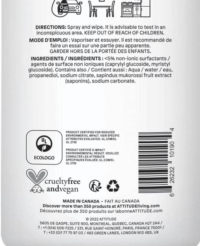 All Purpose Cleaner Spray Plant Based EWG Verified Vegan 27.1 Oz Streak Free Kit