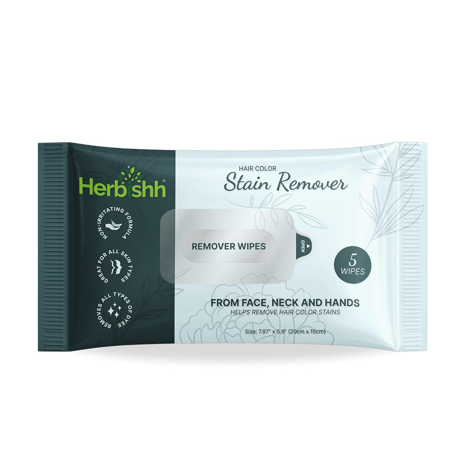 Herbishh Hair Dye Stain Remover Wipes Skin Clean Up Gentle Formula 5 Pack