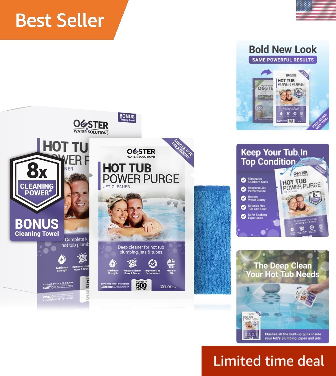 2oz Power Purge Hot Tub Cleaner – Effortlessly Remove Buildup & Improve Clarity