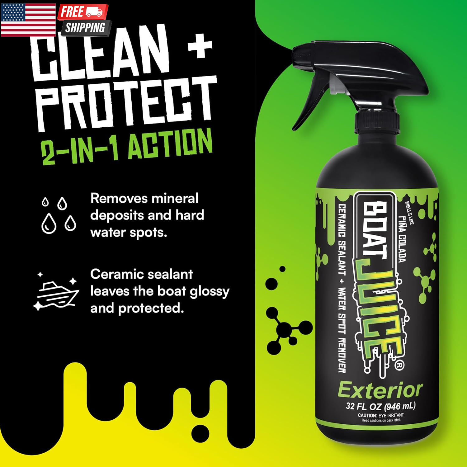 Necessity Boat Cleaner Kit | Exterior Water Spot Remover, Interior Seat & Vinyl