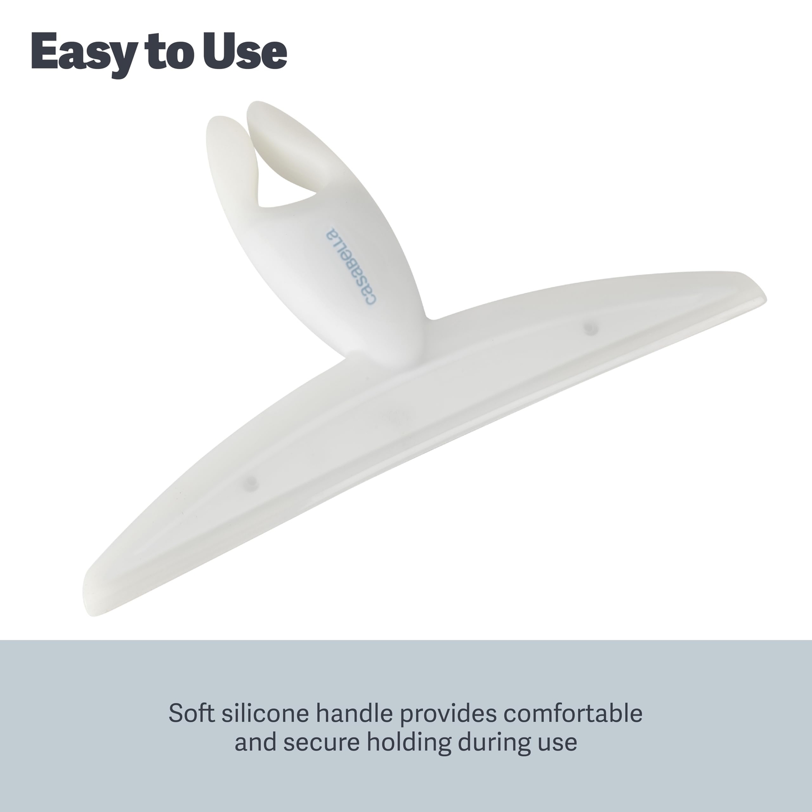 Casabella Clip-On Silicone Shower Squeegee, White – 10″ Wide, Sturdy Silicone