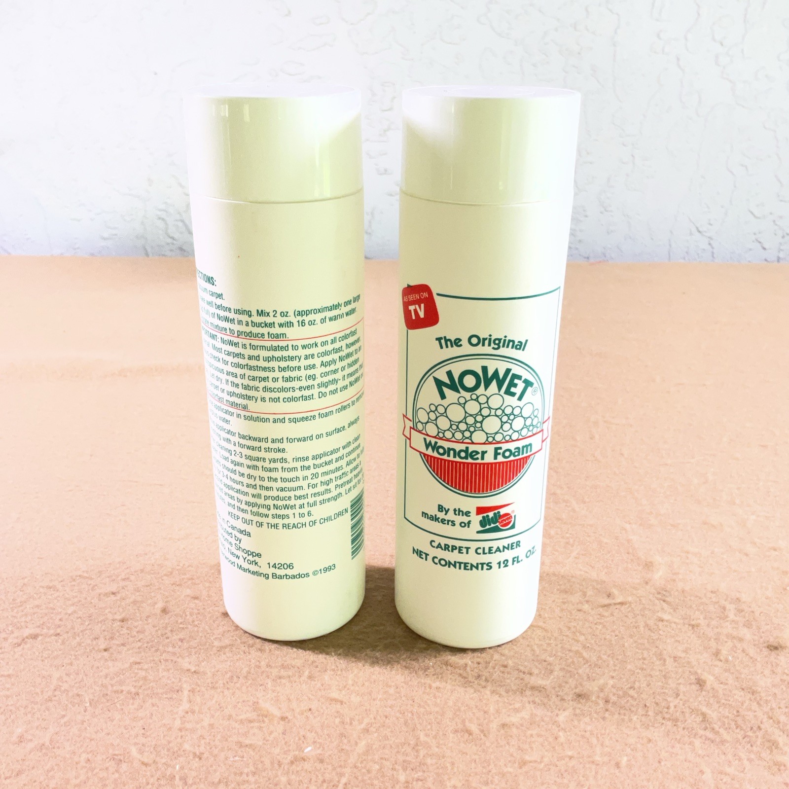The Original NoWet Wonder Foam Carpet Upholstery Cleaner New 12oz, Opened 9 oz