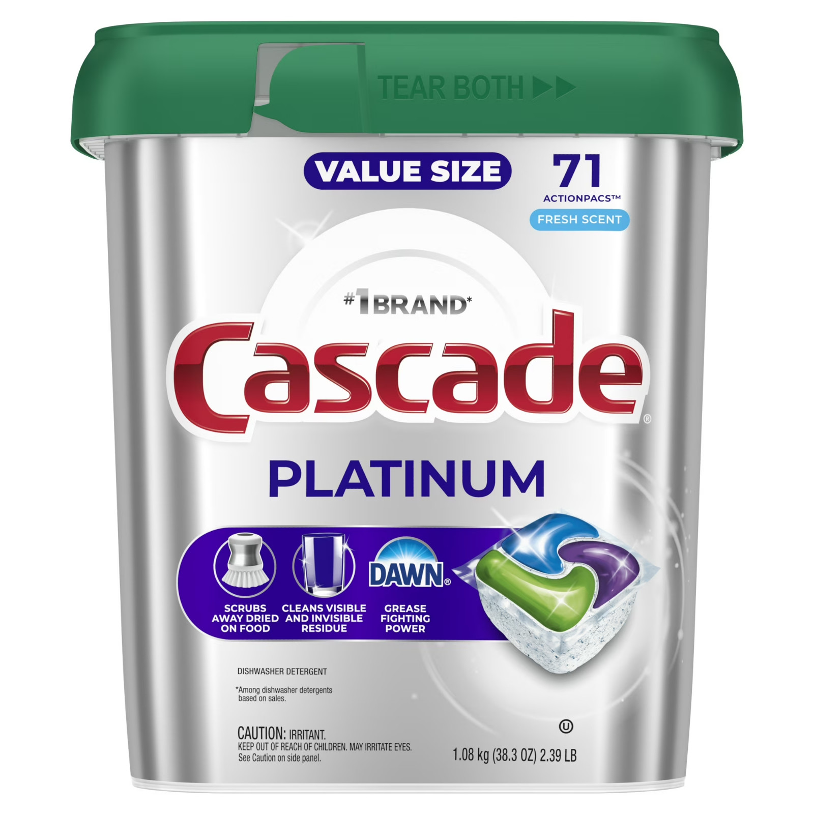 NEW 2 pack Cascade Platinum Dishwasher Pods Dishwasher Detergent Soap Tabs Fresh
