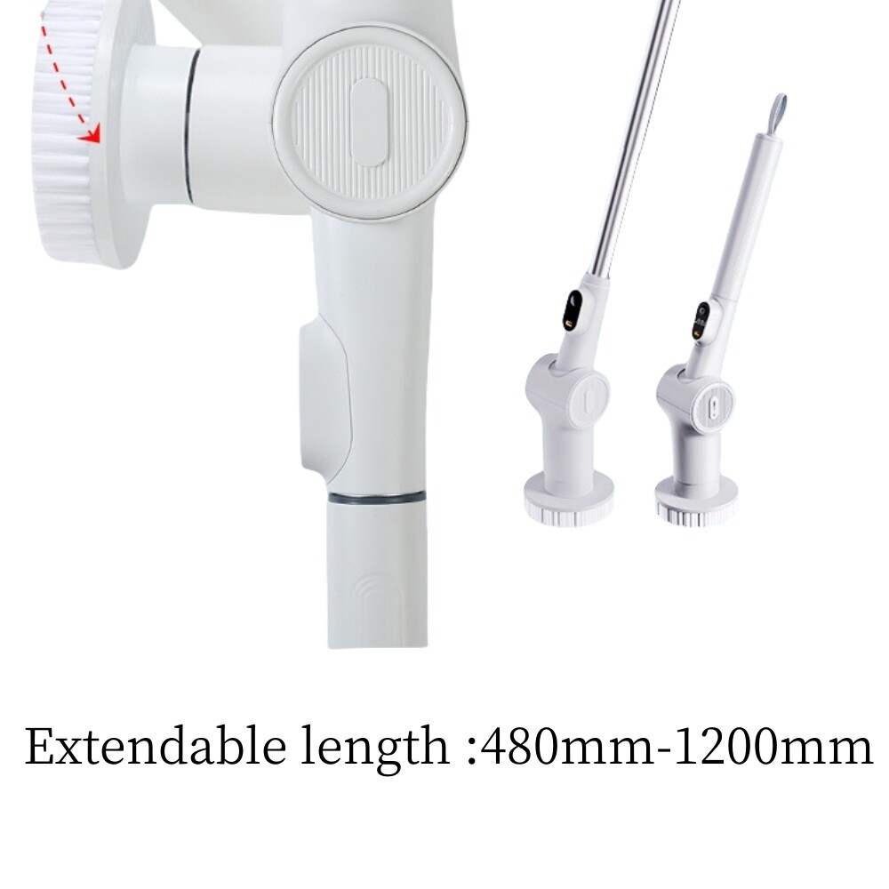 Electric Spin Scrubber for Cleaning with 1500mAh Batteries 8 Brushes/Brush head