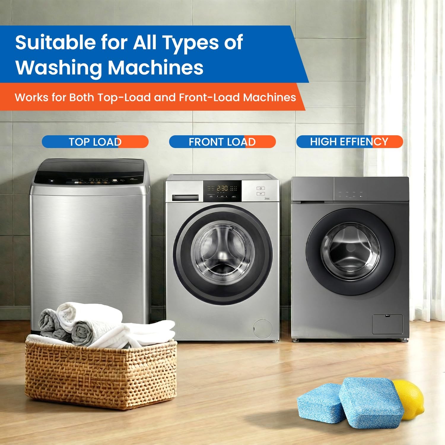 Washing Machine Cleaner tablets, 30 Count – 15 Month Supply, Deep Cleaning De…