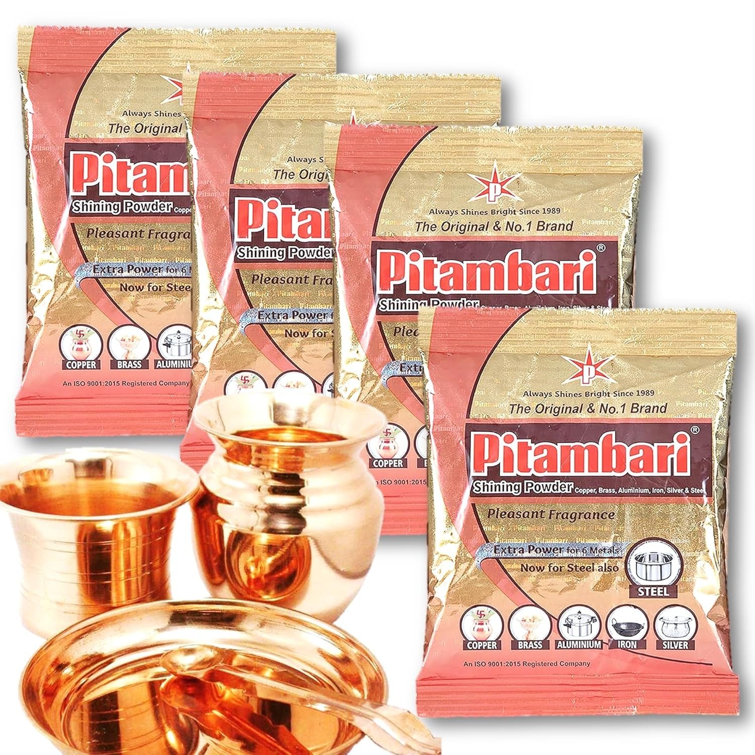 Pitambari Powder Shining Brass Cleaner For Cleaning Diwali Idols Polish 200Gram
