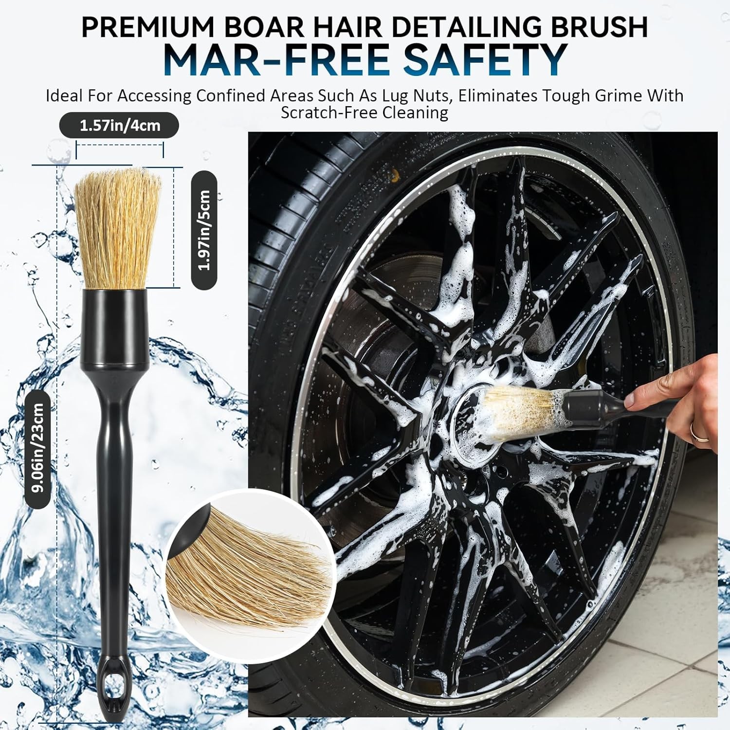 Tire Brushes for Cleaning Tires, Car Wheel Brushes for Cleaning Wheels Rim Clean