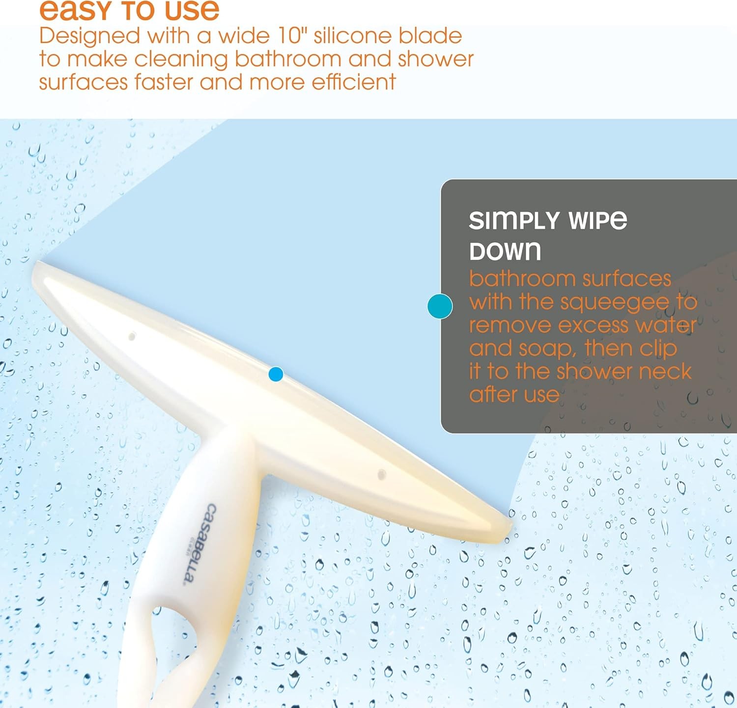 White 44037 Clip on Silicone Squeegee, 10-1/8″ x 1-1/4″ x 6-3/4″ h