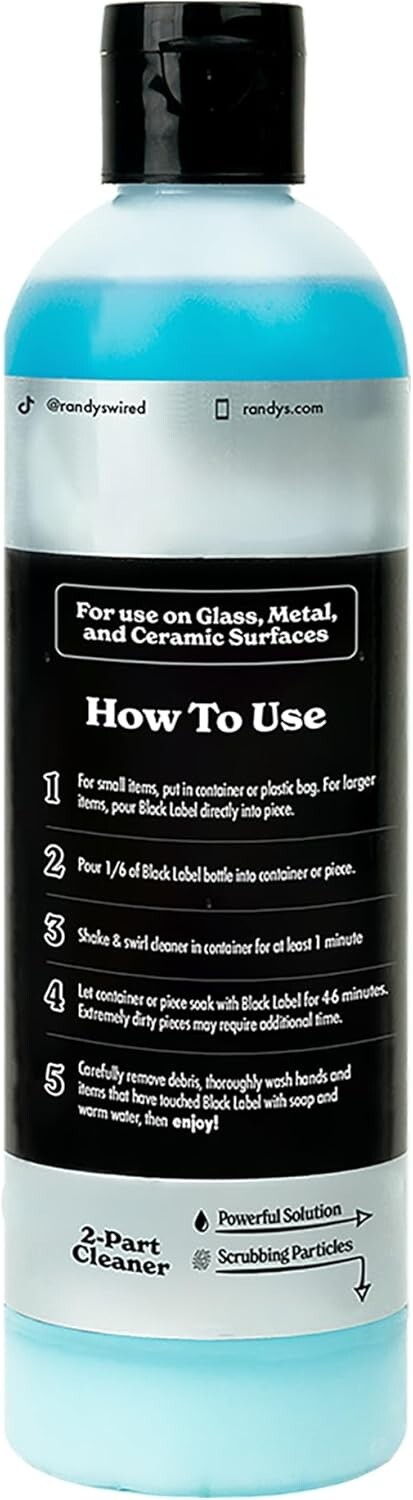 Randy’s Black Label Cleaner – 12oz Glass, Metal & Ceramic Pipe Cleaner