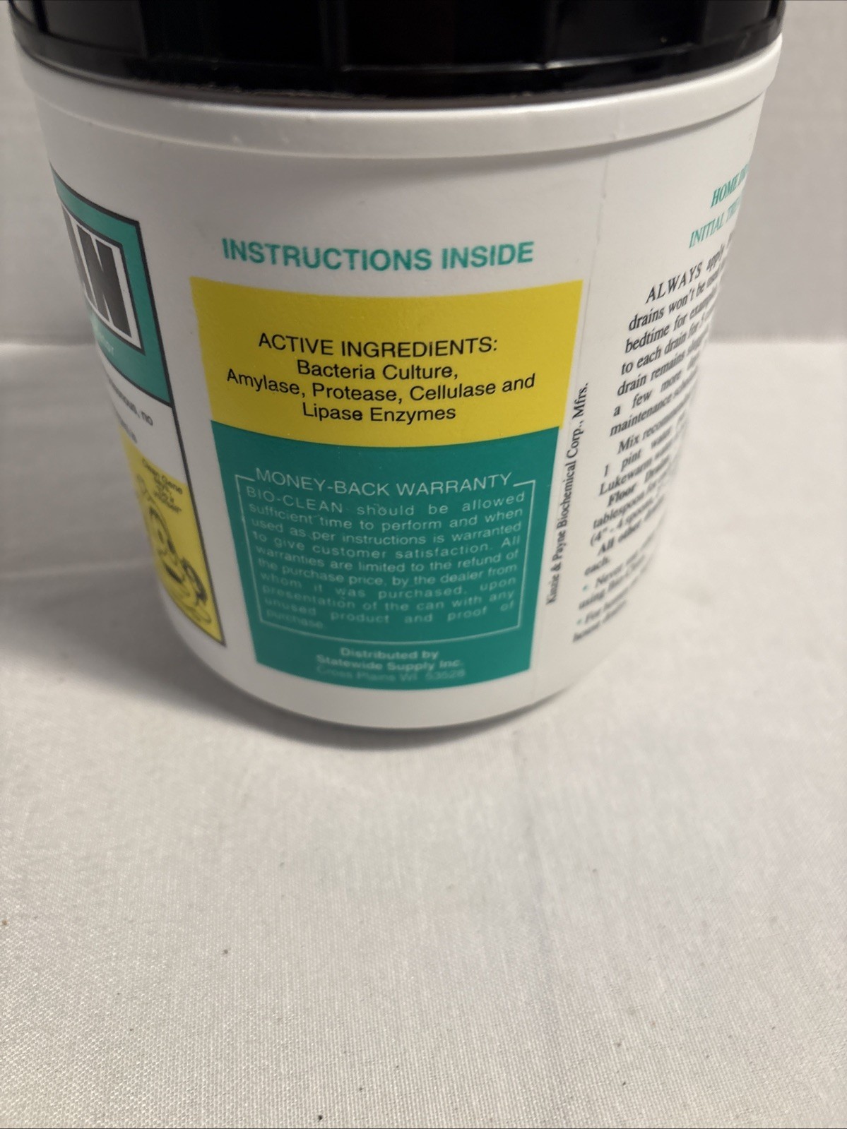 Bio-Clean Drain & Septic 2LB Canister Environmentally Safe USED 90% Remaining
