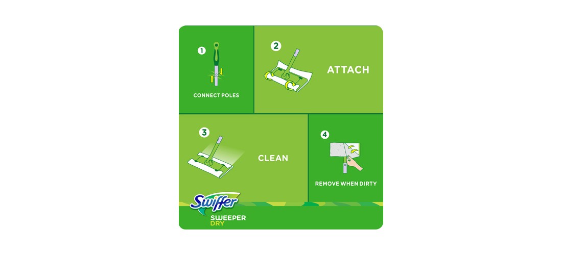 SWIFFER 31821 Dust Mop Refill Sweeper 5.4″ Dry Microfiber White