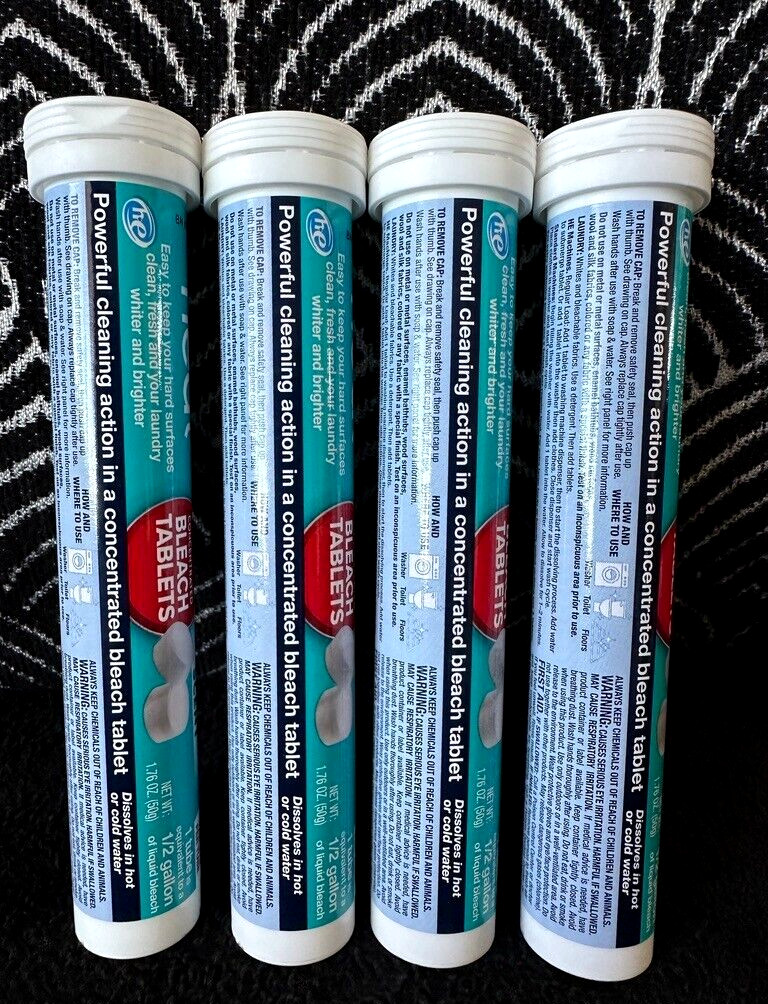 4pk NEAT LINEN SCENT CONCENTRATED BLEACH TABLETS POWERFUL HOME CLEANING LAUNDRY