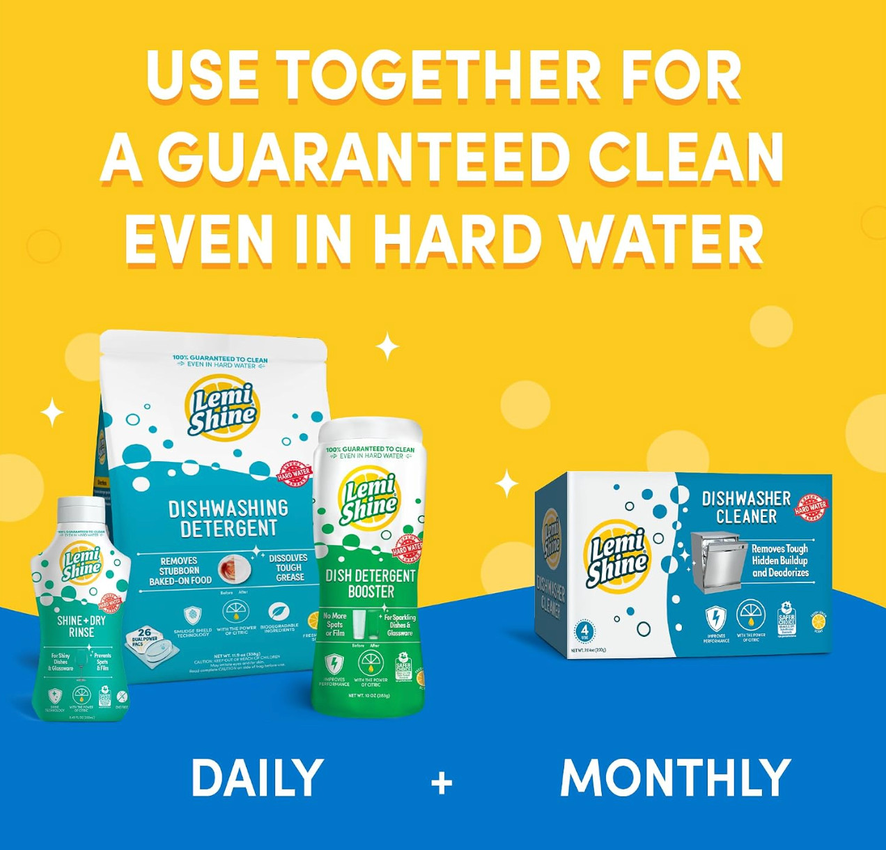 Lemi Shine Dish Detergent Booster Hard Water Remover 10 Oz 3 Pack Free Shipping
