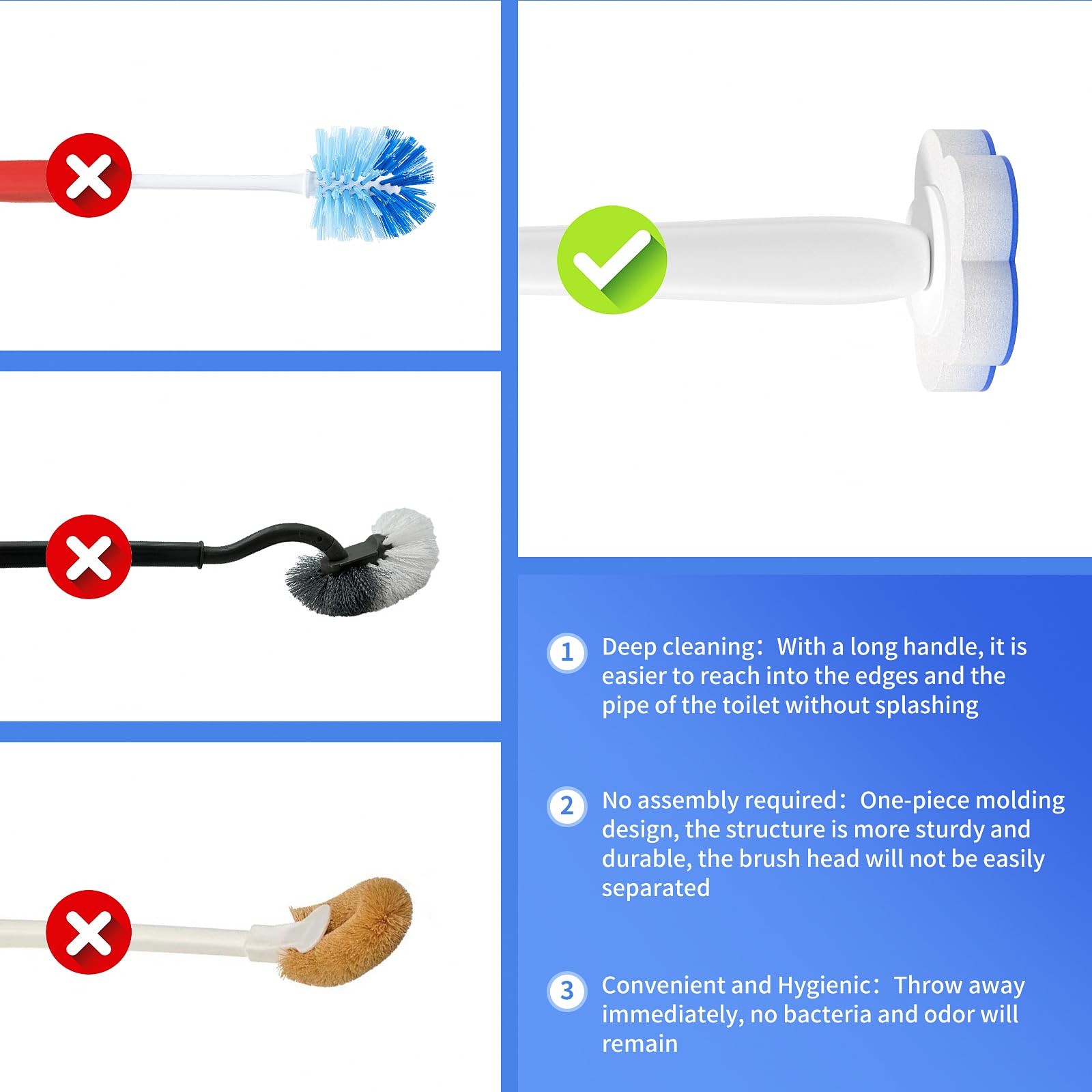 Disposable Toilet Bowl Brush With 40 Toilte Wand Refills Toilet Bowl Cleaner Wan