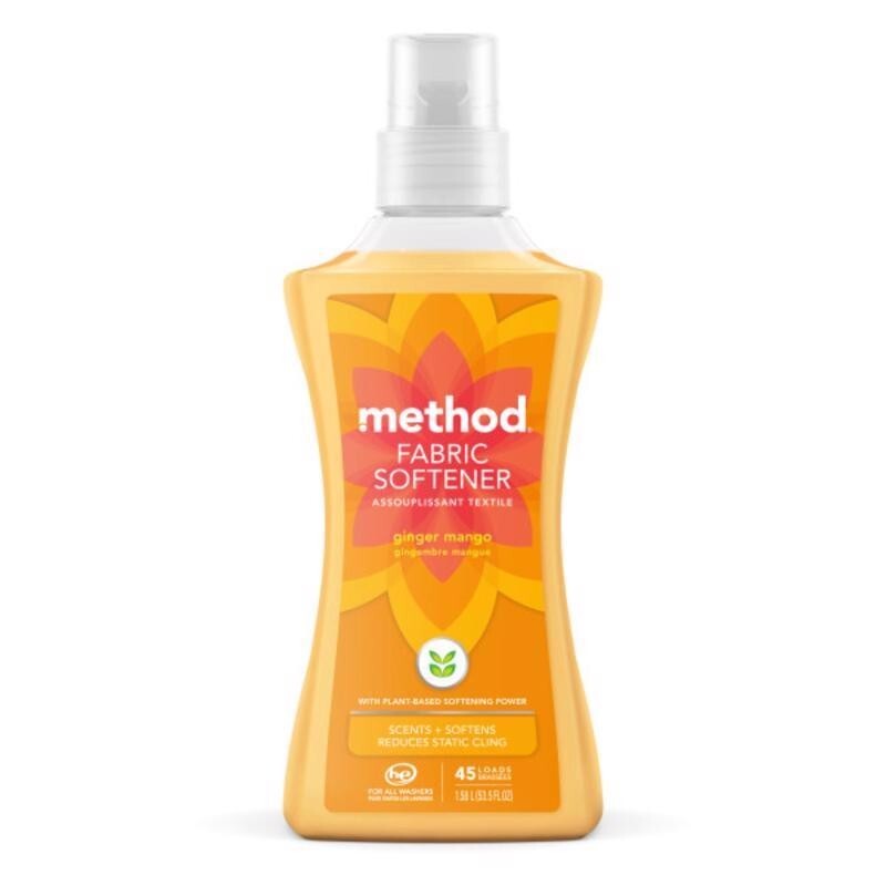 2~ Method Ginger Mango Scent Fabric Softener Liquid 53.5 oz Plant Based 45 loads