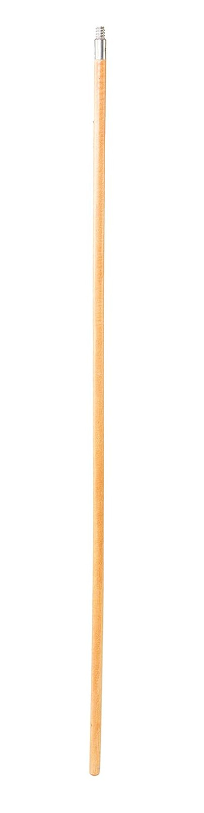 Lacquered-Wood Broom Handle with Threaded Metal Tip, 60″, Natural for Floor Clea