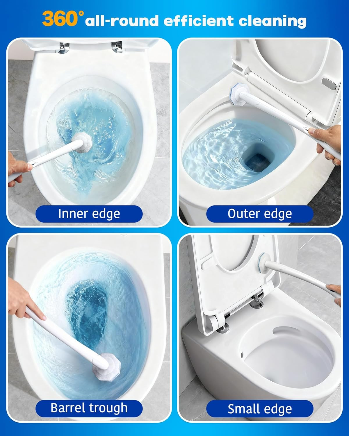 60 Pack Wand Refills Compatible with Clorox Toilet Brushes, Instant Foam Cleanin