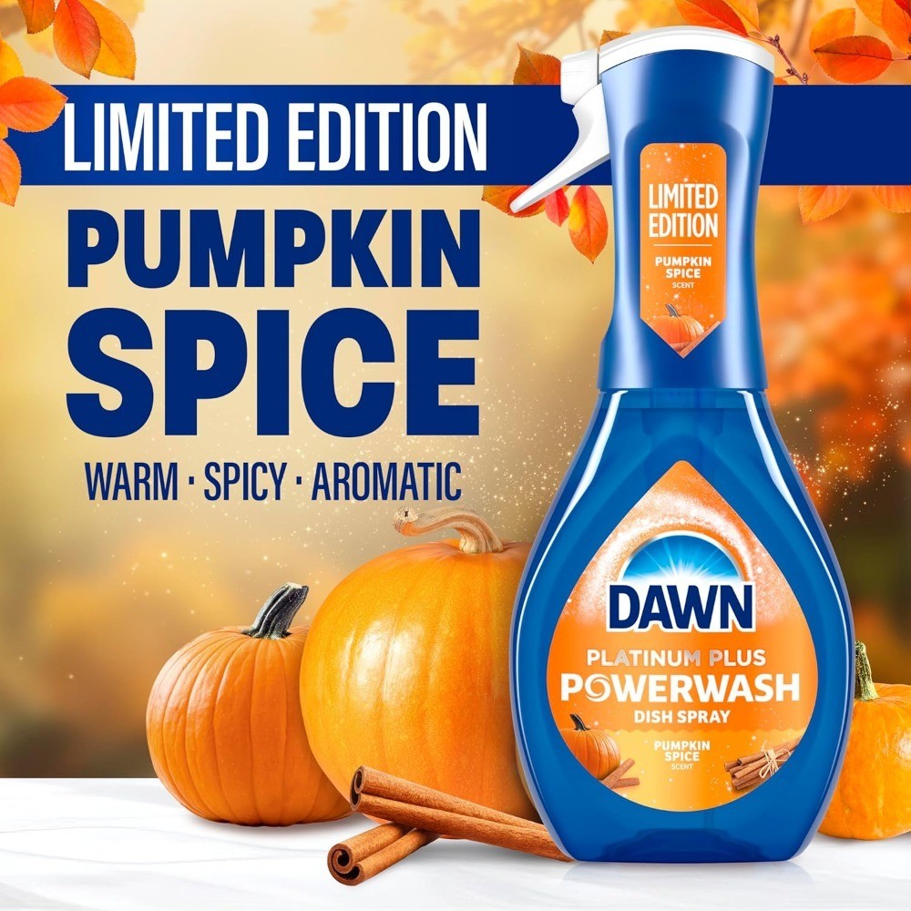 Pumpkin Spice Scent Powerwash Dishwashing Liquid Soap Starter Kit 16 Fl Oz