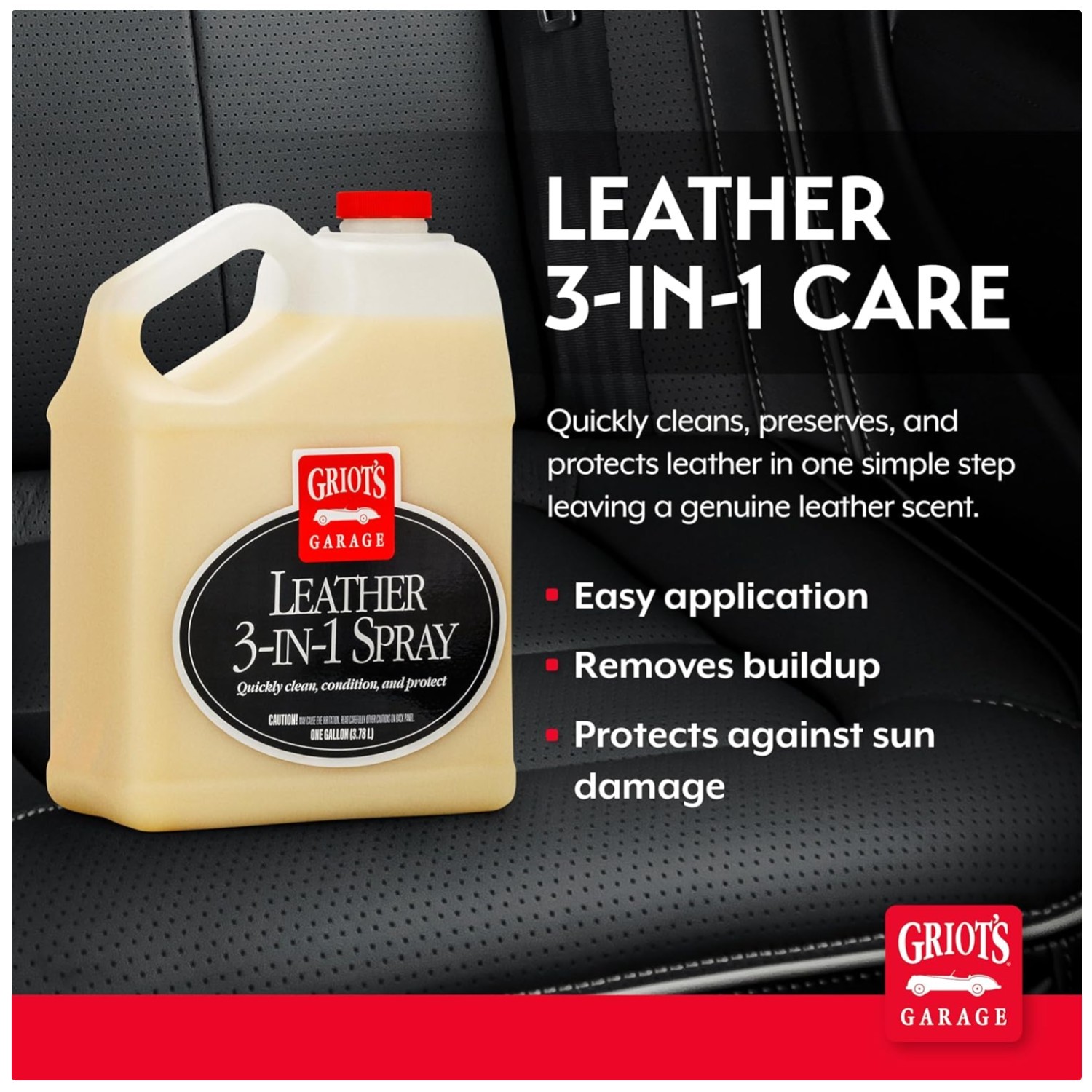 Leather 3-in-1 Spray Cleaner & Conditioner, 1 Gallon