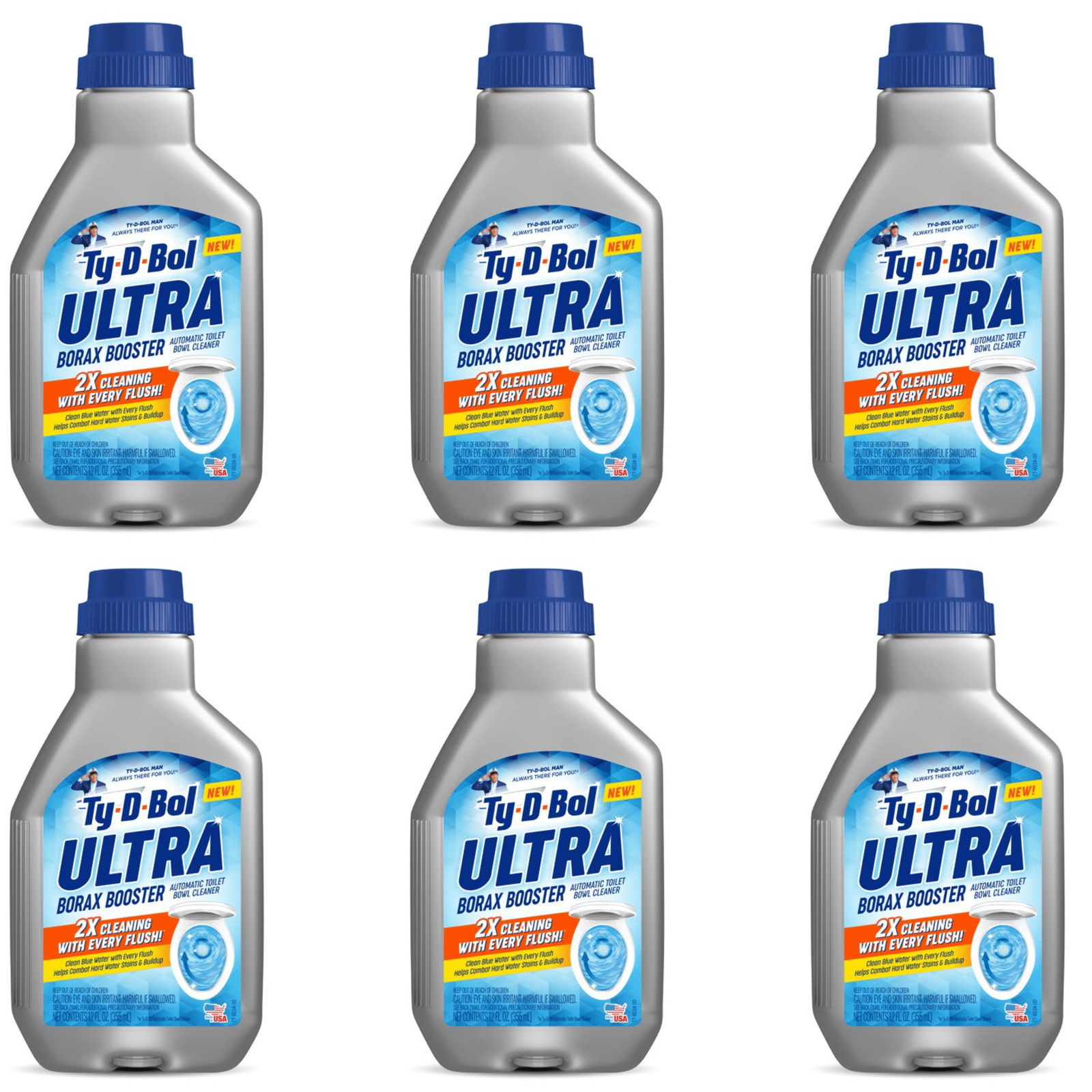 Ultra Powerful Toilet Tank and Bowl Cleaner Liquid, 12 fl oz, 6-Pack